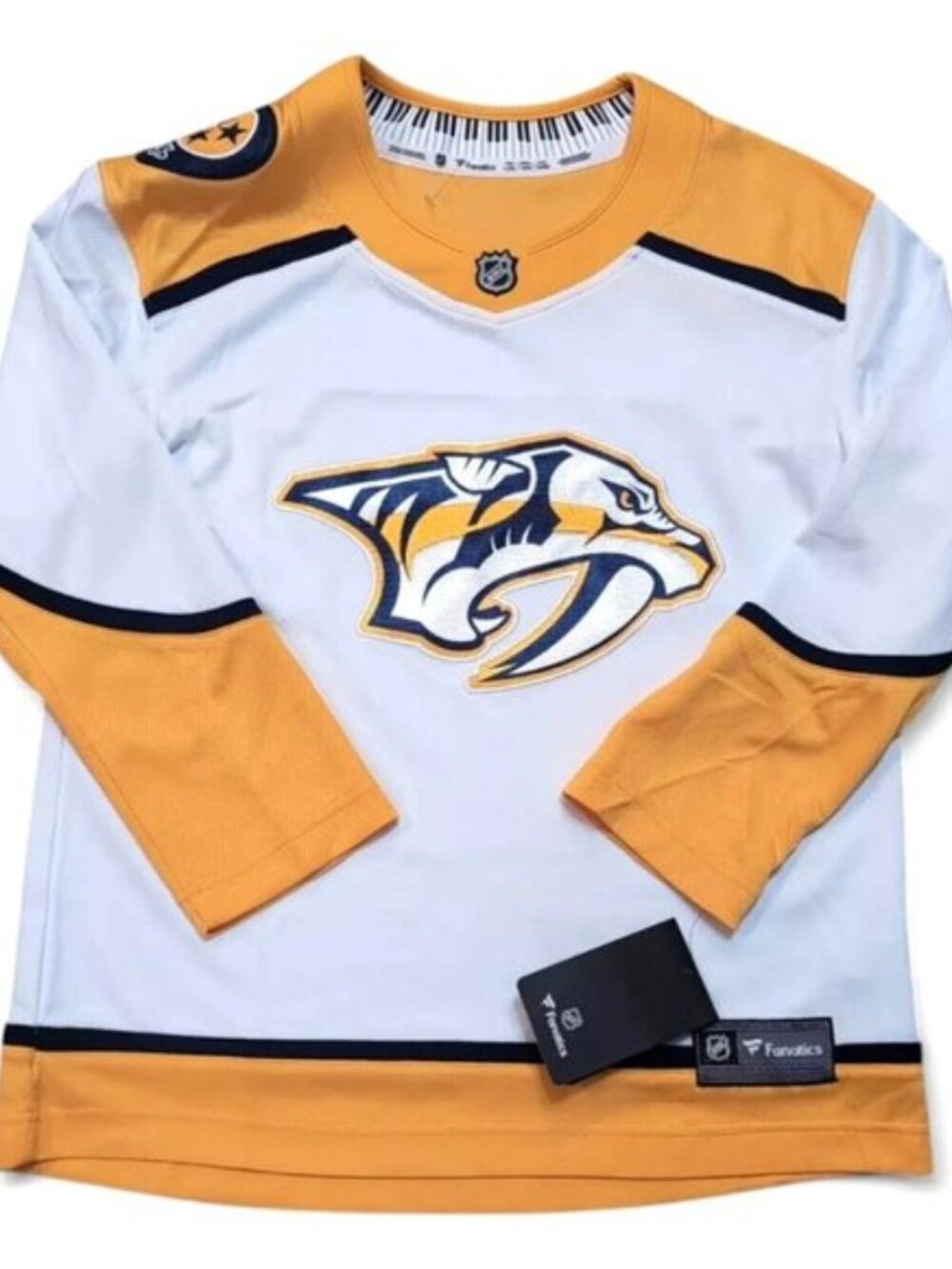 Nashville Predators SEWN Fanatics NHL Hockey Jersey Boys Youth L/XL 18-20 NEW